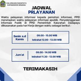 JADWAL PELAYANAN 